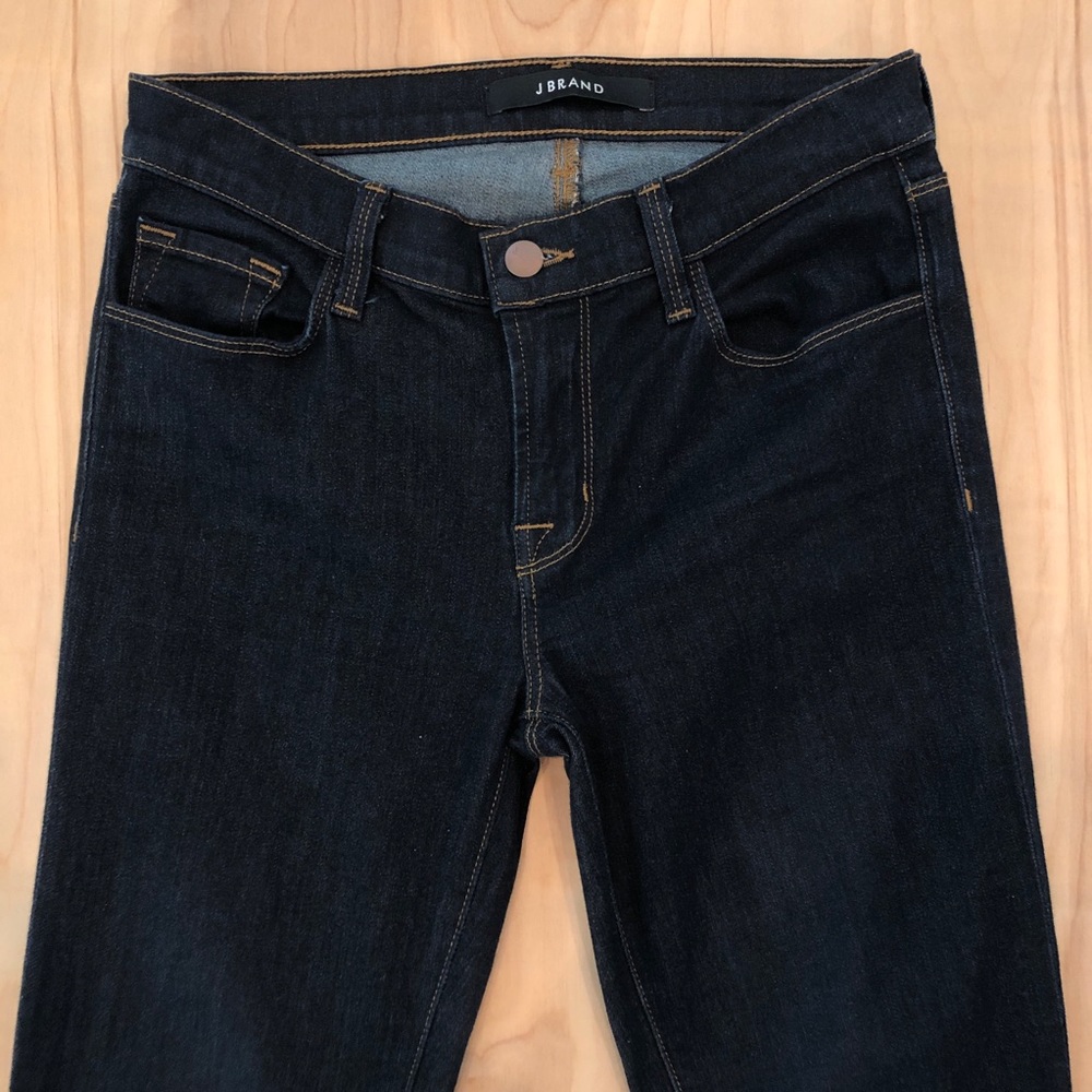 Size 27 J Brand Straight Leg Jeans, Dark blue denim